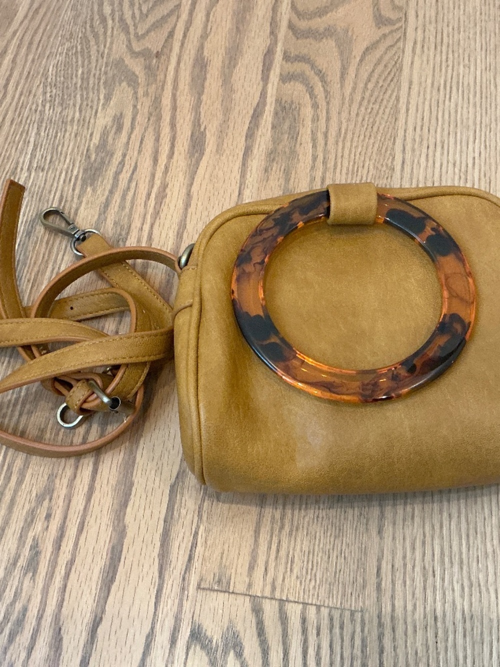 Anthropology Vegan Leather Crossbody with Ring handles